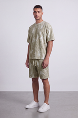 Men's Tomato Store Washed Co-Ord Set Abstract Brush Effect Soft Textured Finish Relaxed Fit Outfit