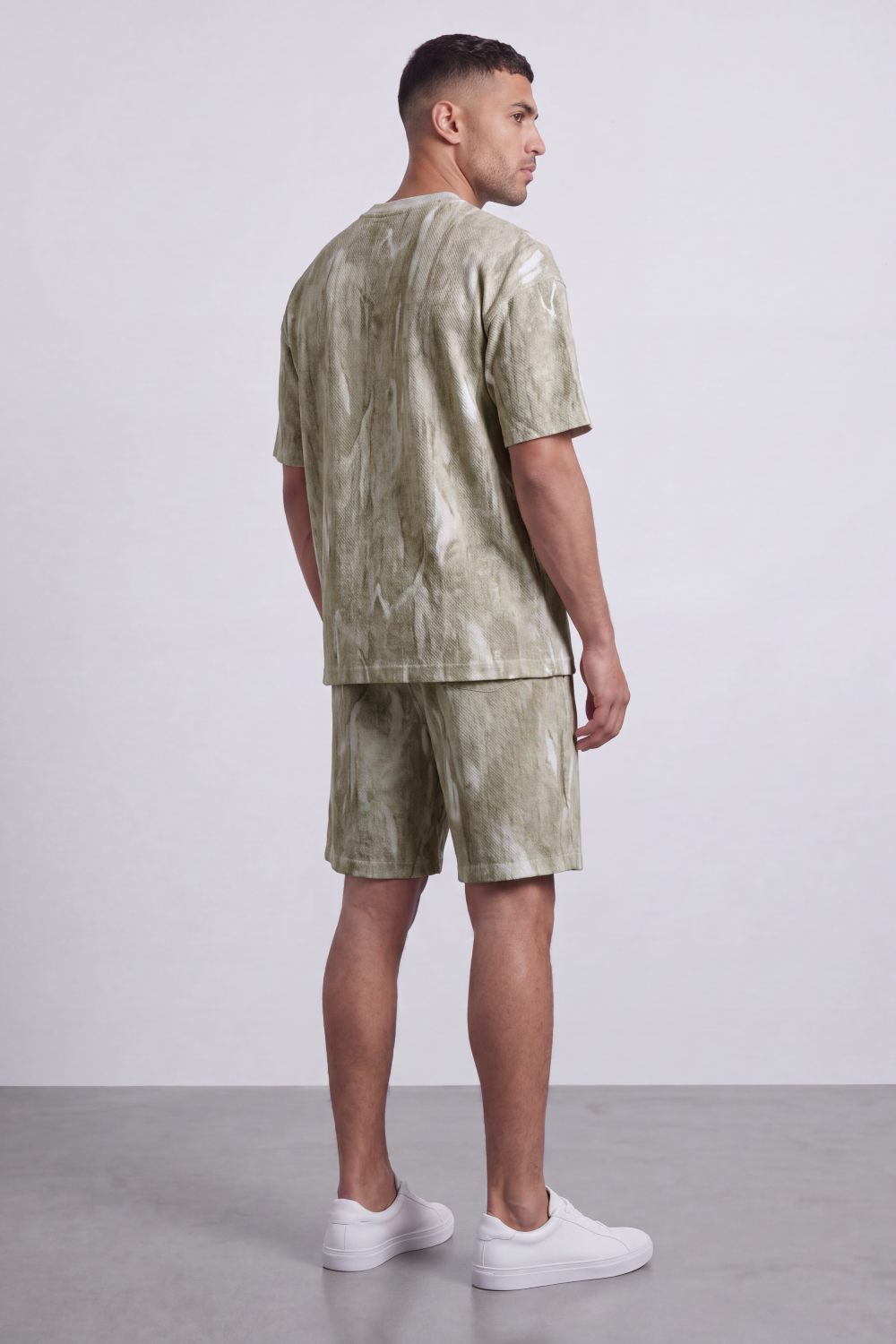 Men's Tomato Store Washed Co-Ord Set Abstract Brush Effect Soft Textured Finish Relaxed Fit Outfit