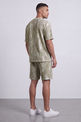 Men's Tomato Store Washed Co-Ord Set Abstract Brush Effect Soft Textured Finish Relaxed Fit Outfit