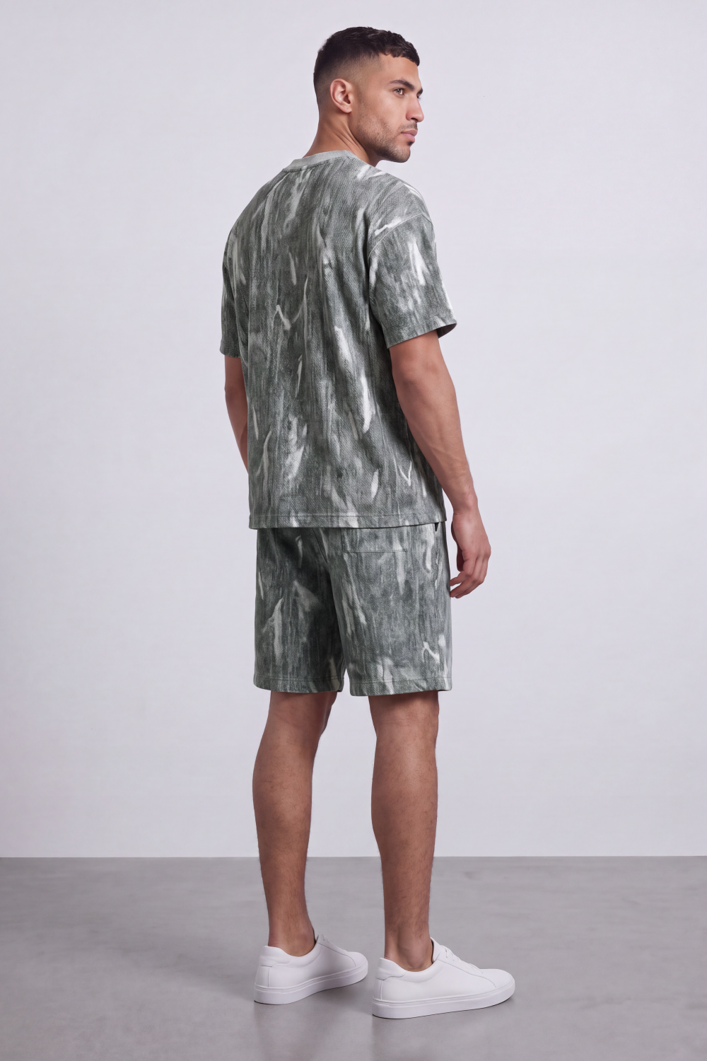 Men's Tomato Store Washed Co-Ord Set Abstract Brush Effect Soft Textured Finish Relaxed Fit Outfit