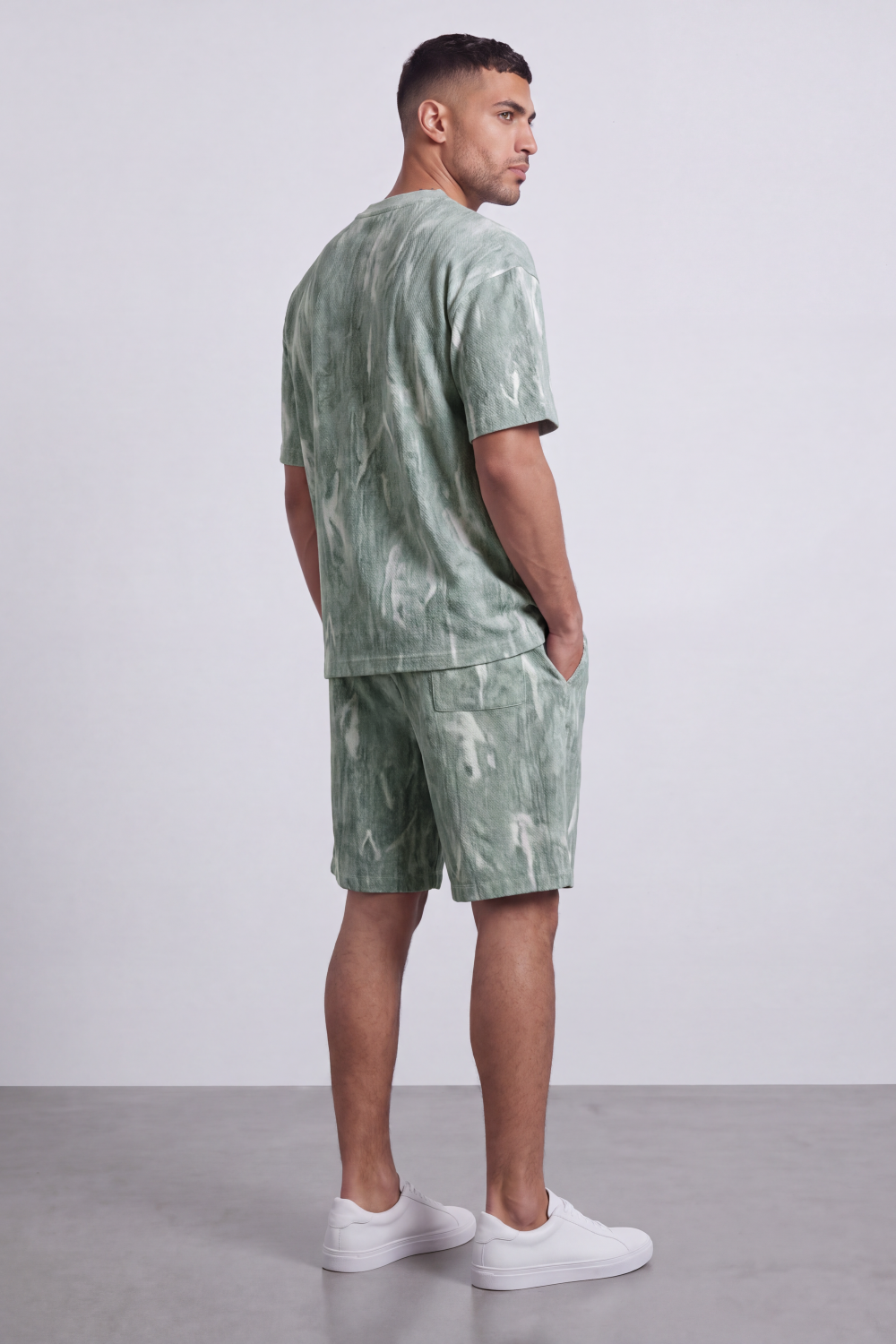 Men's Tomato Store Washed Co-Ord Set Abstract Brush Effect Soft Textured Finish Relaxed Fit Outfit