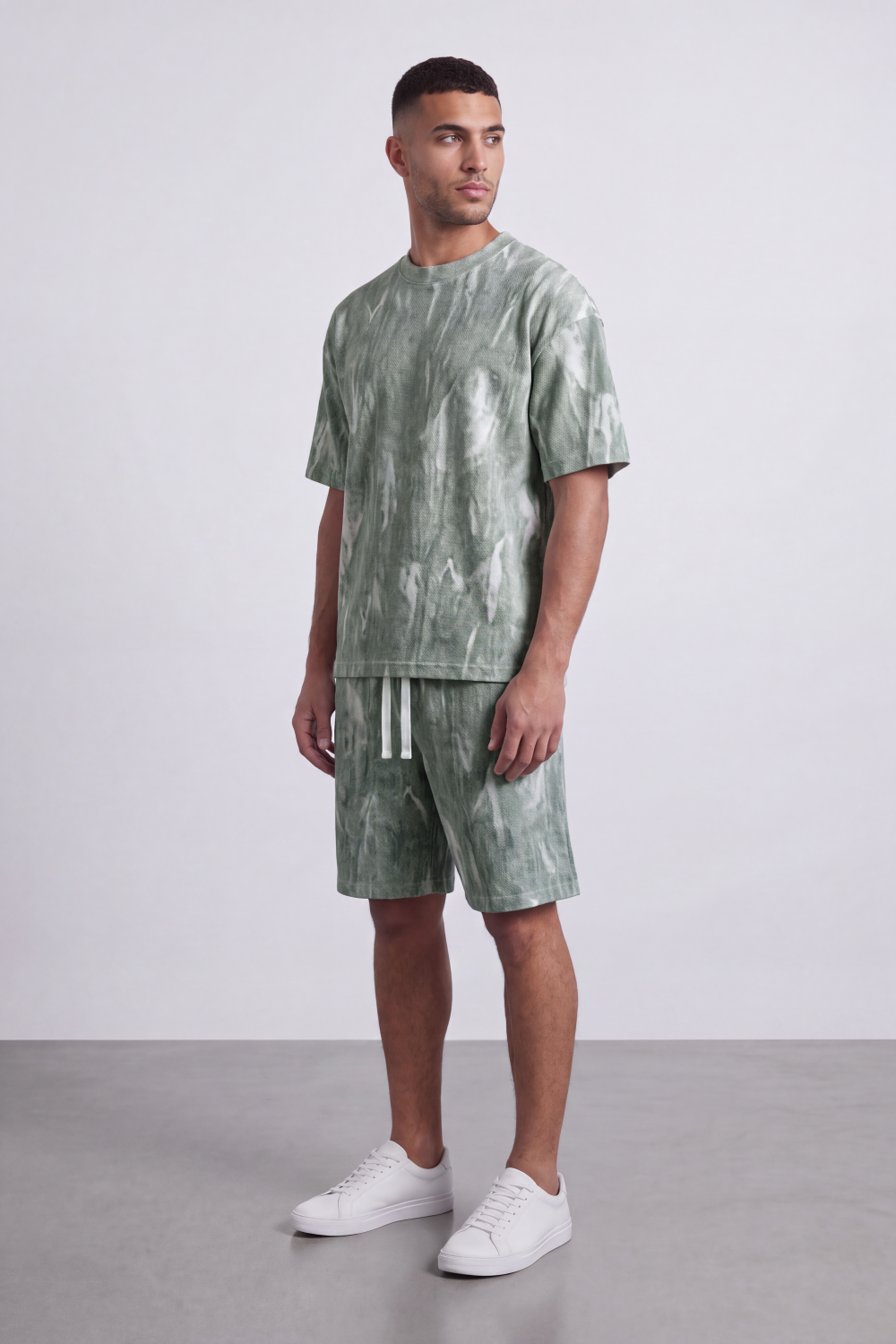 Men's Tomato Store Washed Co-Ord Set Abstract Brush Effect Soft Textured Finish Relaxed Fit Outfit