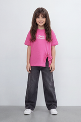 Girl's Tomato Store T-Shirt Pretty Souls Bow Knot Detail Oversize