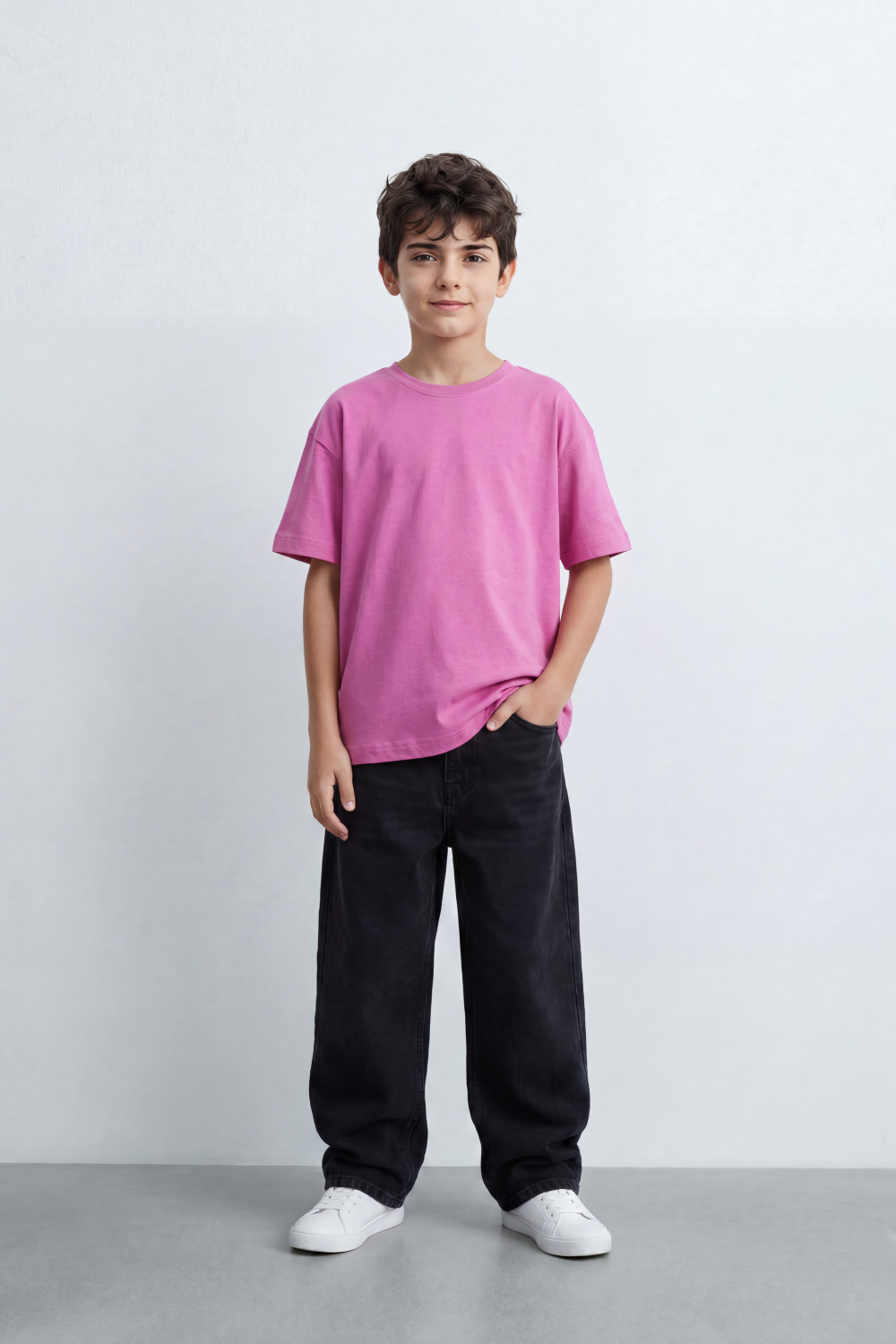 Boy's Tomato Store Freedom Note T-Shirt Soft Washed Surface Plain Front Back Mini Statement Typography Patch Oversized