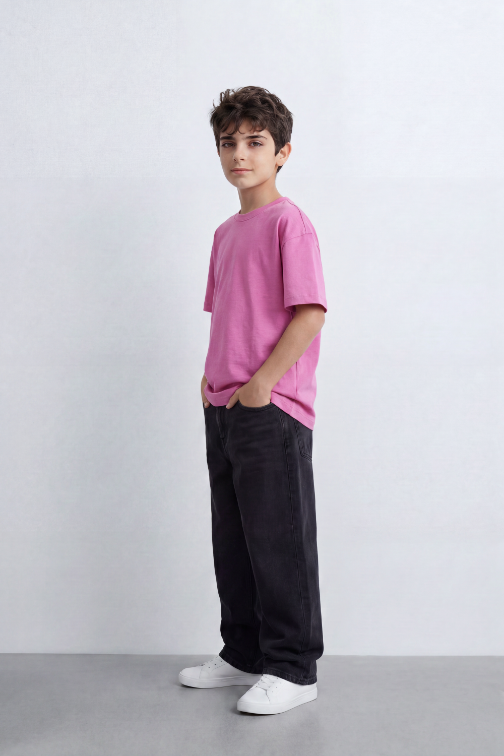 Boy's Tomato Store Freedom Note T-Shirt Soft Washed Surface Plain Front Back Mini Statement Typography Patch Oversized