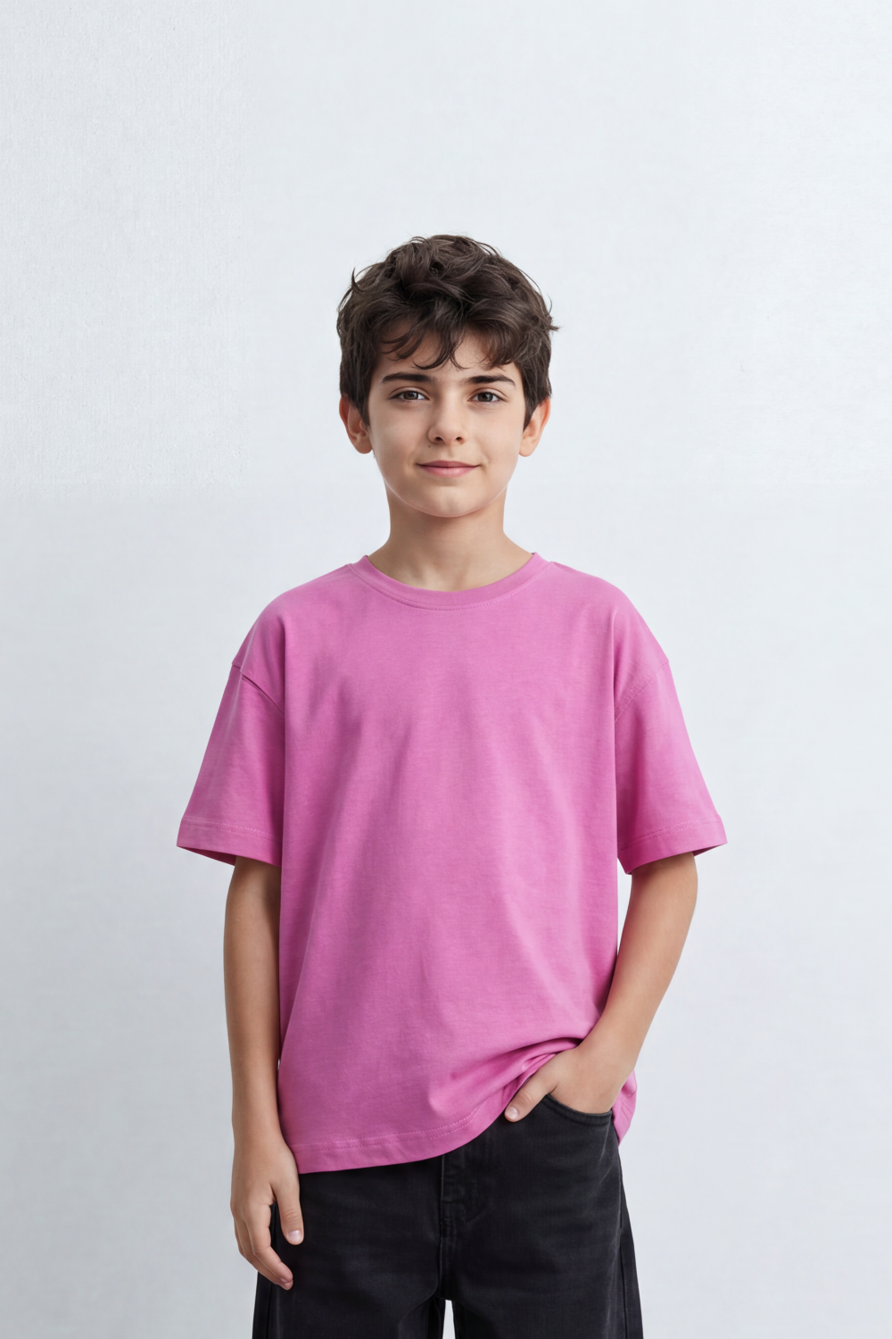 Boy's Tomato Store Freedom Note T-Shirt Soft Washed Surface Plain Front Back Mini Statement Typography Patch Oversized