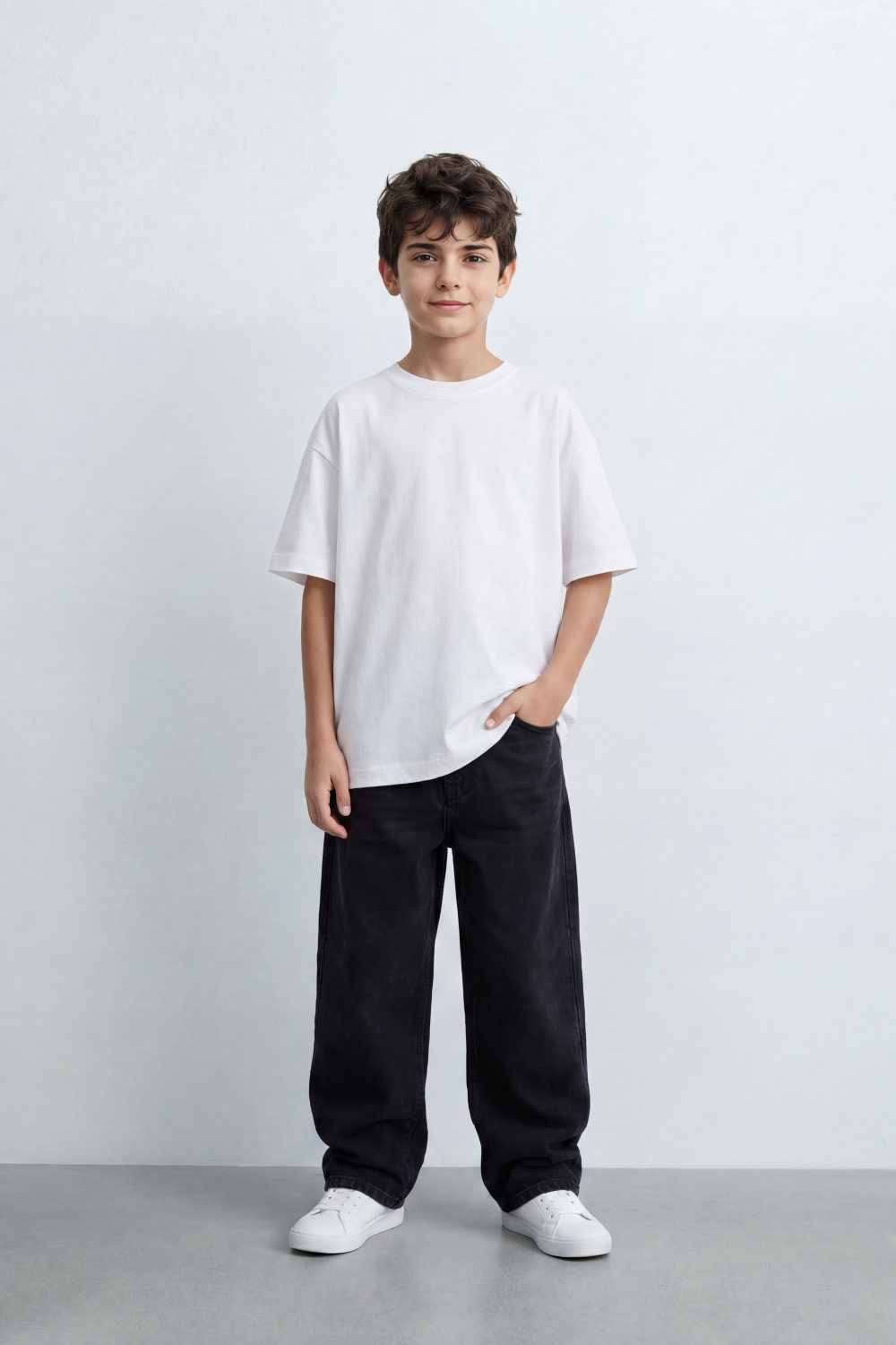 Boy's Tomato Store Freedom Note T-Shirt Soft Washed Surface Plain Front Back Mini Statement Typography Patch Oversized