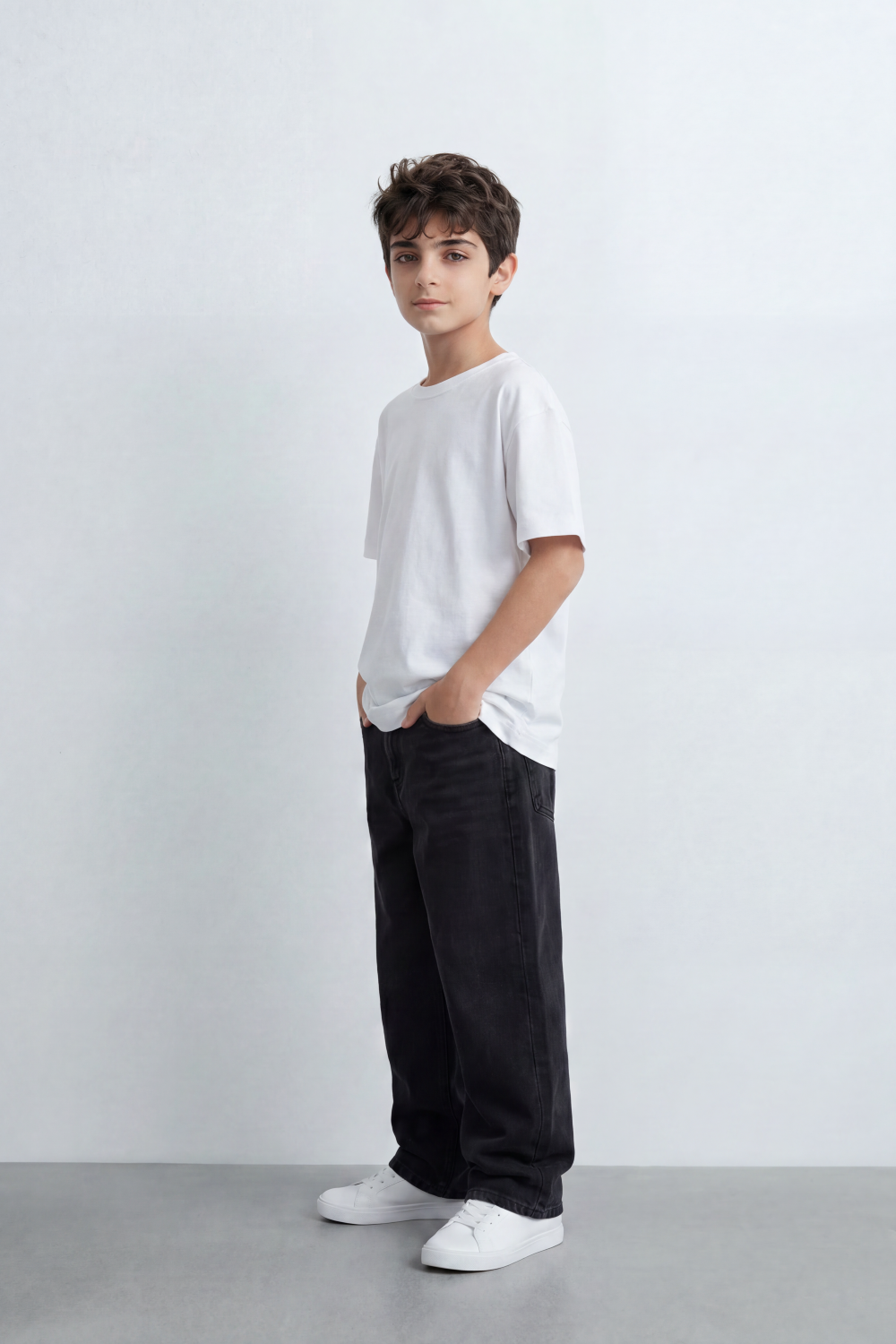 Boy's Tomato Store Freedom Note T-Shirt Soft Washed Surface Plain Front Back Mini Statement Typography Patch Oversized