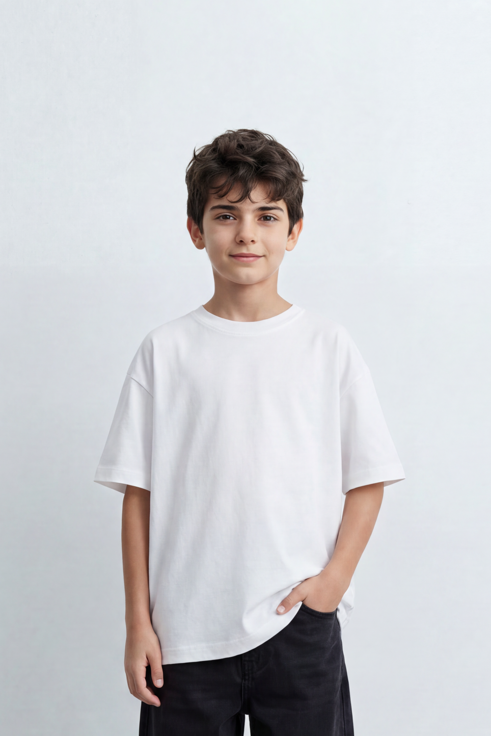 Boy's Tomato Store Freedom Note T-Shirt Soft Washed Surface Plain Front Back Mini Statement Typography Patch Oversized