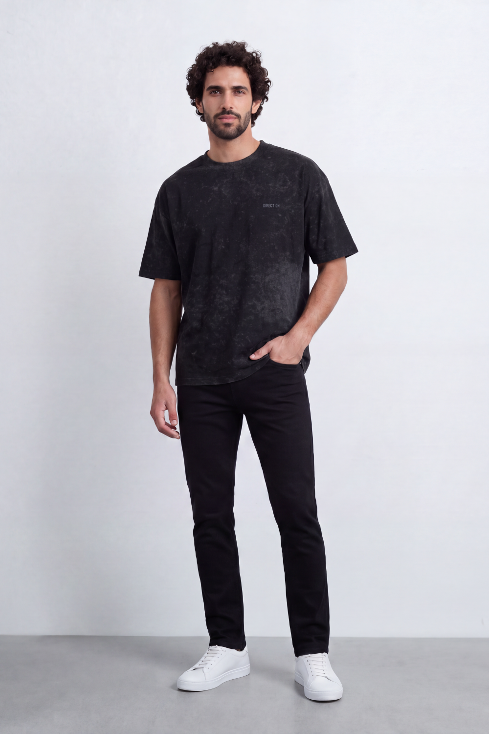 Men's Tomato Store Washed Relaxed T-Shirt Vintage Distressed Effect Minimal Direction Chest Detail
