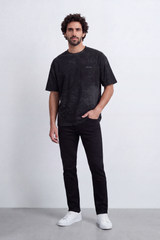 Men's Tomato Store Washed Relaxed T-Shirt Vintage Distressed Effect Minimal Direction Chest Detail