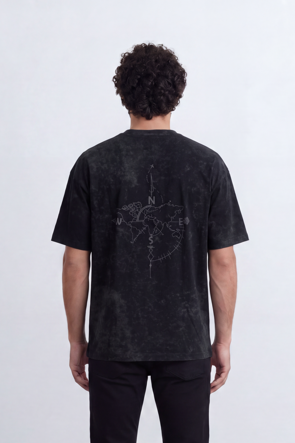 Men's Tomato Store Washed Relaxed T-Shirt Vintage Distressed Effect Minimal Direction Chest Detail