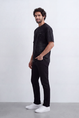 Men's Tomato Store Washed Relaxed T-Shirt Vintage Distressed Effect Minimal Direction Chest Detail