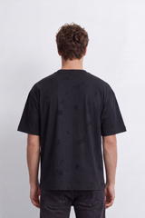 Men's Tomato Store Washed T-Shirt Tonal Distressed Graphic Detail Drop Shoulder Relaxed Fit
