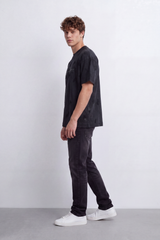 Men's Tomato Store Washed T-Shirt Tonal Distressed Graphic Detail Drop Shoulder Relaxed Fit