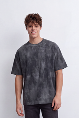 Men's Tomato Store Vintage Wash T-Shirt Smoky Mottled Effect Faded Surface Texture Relaxed Fit
