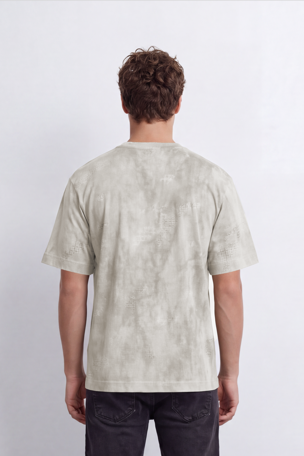 Men's Tomato Store Vintage Wash T-Shirt Smoky Mottled Effect Faded Surface Texture Relaxed Fit