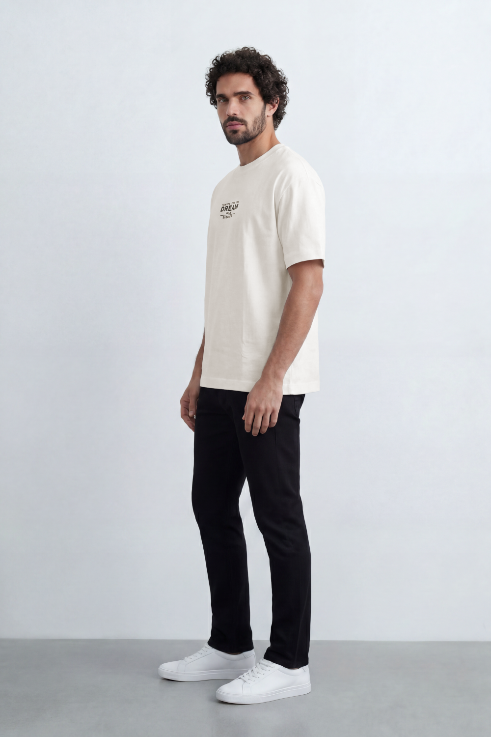 Men’s Tomato Store Dream State T-Shirt Smooth Plain Surface Small Chest Dream Typography Print Contrast Green Artwork Relaxed Fit
