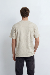 Men’s Tomato Store Shadow Leaf Graphic T-Shirt With Crew Neck Relaxed Fit Clean Stitch Lines