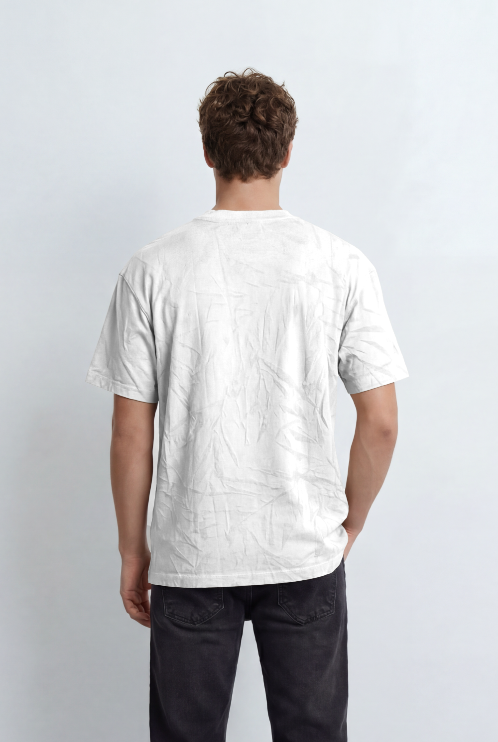 Men’s Tomato Store Shadow Leaf Graphic T-Shirt With Crew Neck Relaxed Fit Clean Stitch Lines