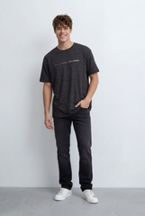 Men’s Tomato Store Slub Jersey T-Shirt With Minimal Typography Detai Relaxed Fit