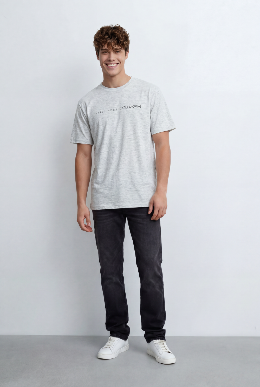 Men’s Tomato Store Slub Jersey T-Shirt With Minimal Typography Detai Relaxed Fit