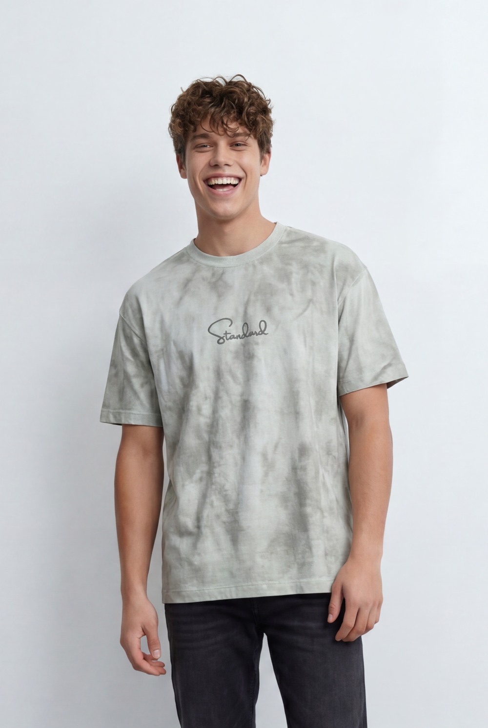 Men’s Tomato Store Soft Cloud Wash With Subtle Tie Dye T-Shirt With Minimal Chest Print