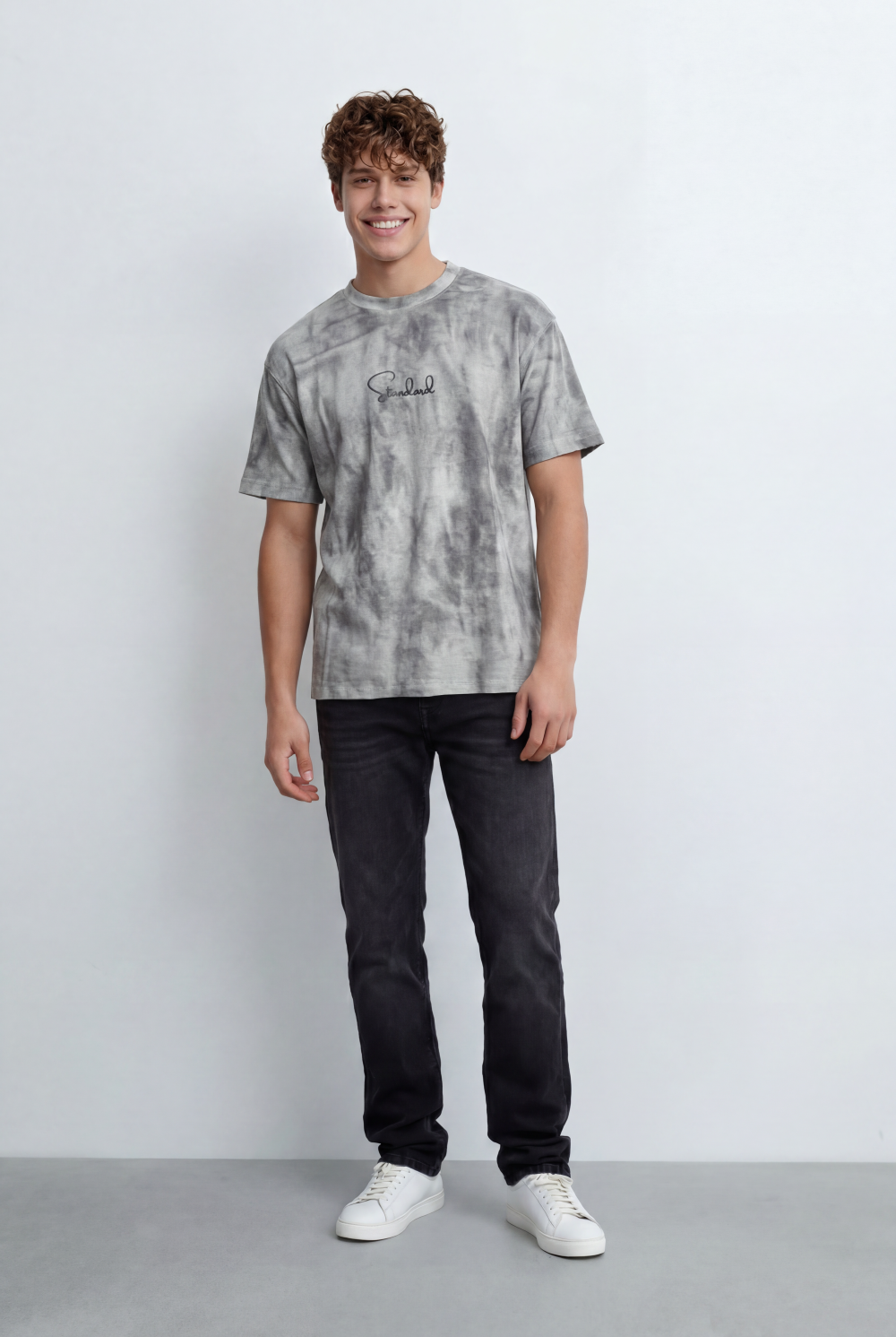 Men’s Tomato Store Soft Cloud Wash With Subtle Tie Dye T-Shirt With Minimal Chest Print