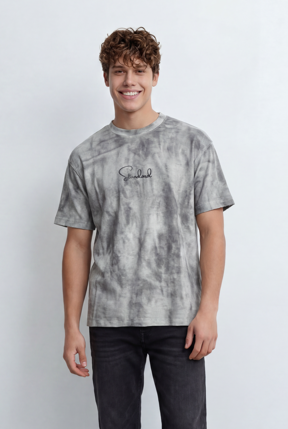 Men’s Tomato Store Soft Cloud Wash With Subtle Tie Dye T-Shirt With Minimal Chest Print