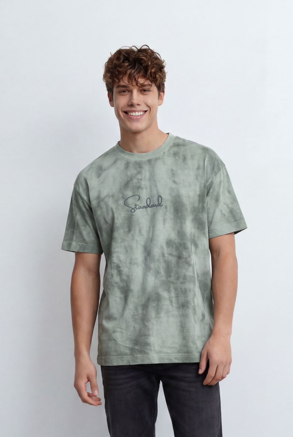 Men’s Tomato Store Soft Cloud Wash With Subtle Tie Dye T-Shirt With Minimal Chest Print