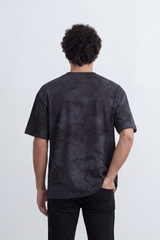 Men’s Tomato Store Stone Rift T-Shirt Cracked Marble Line Artwork Blends Into Washed Mineral Surface Relaxed