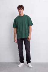 Men's Tomato Store Washed Relaxed Fit T-Shirt Tonal Embossed Typography Allover Detail
