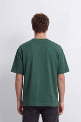 Men's Tomato Store Washed Relaxed Fit T-Shirt Tonal Embossed Typography Allover Detail