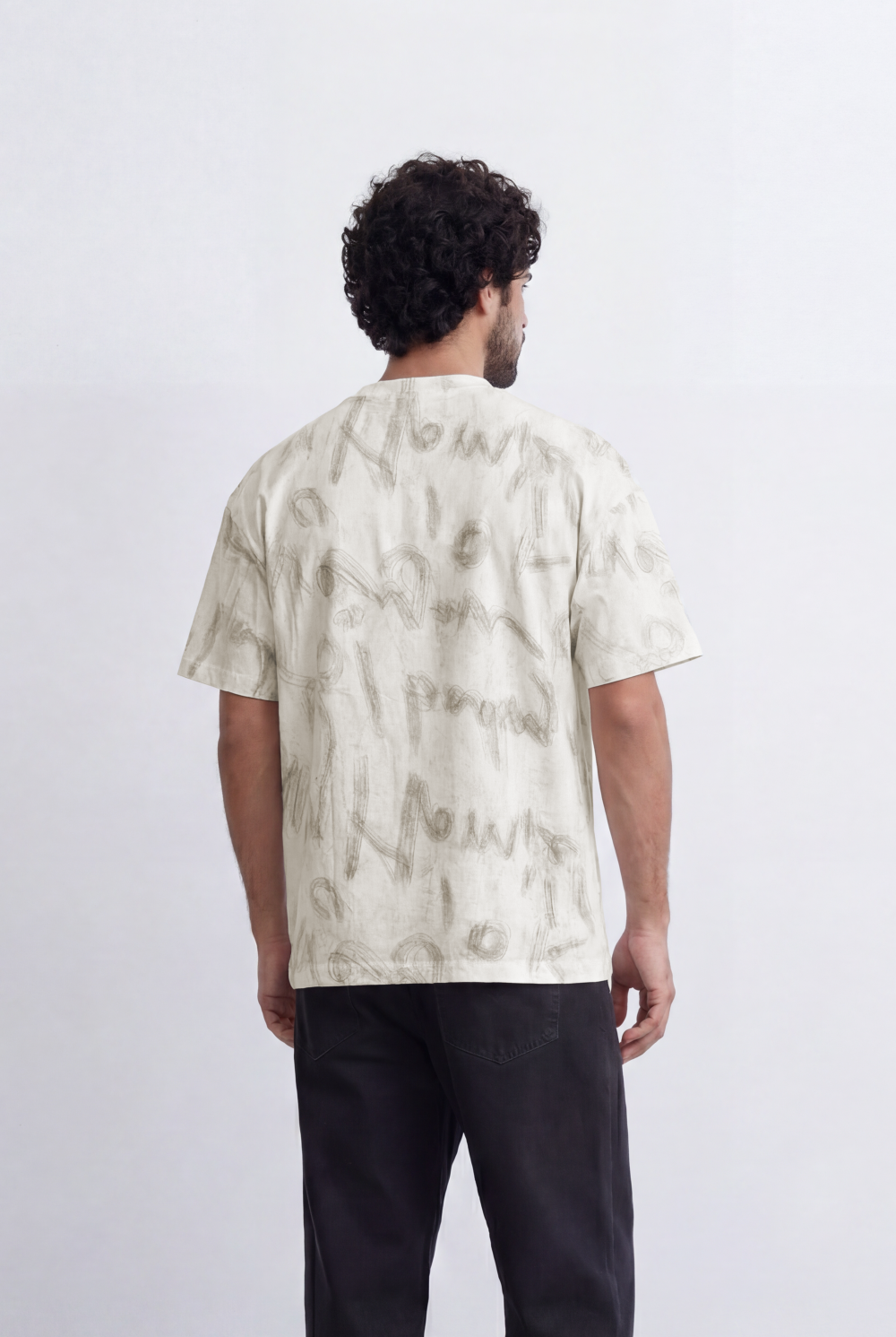 Men’s Tomato Store Graffiti Wash T-Shirt Handwritten Scribble Artwork All Over Sketch Effect Relaxed Street Fit