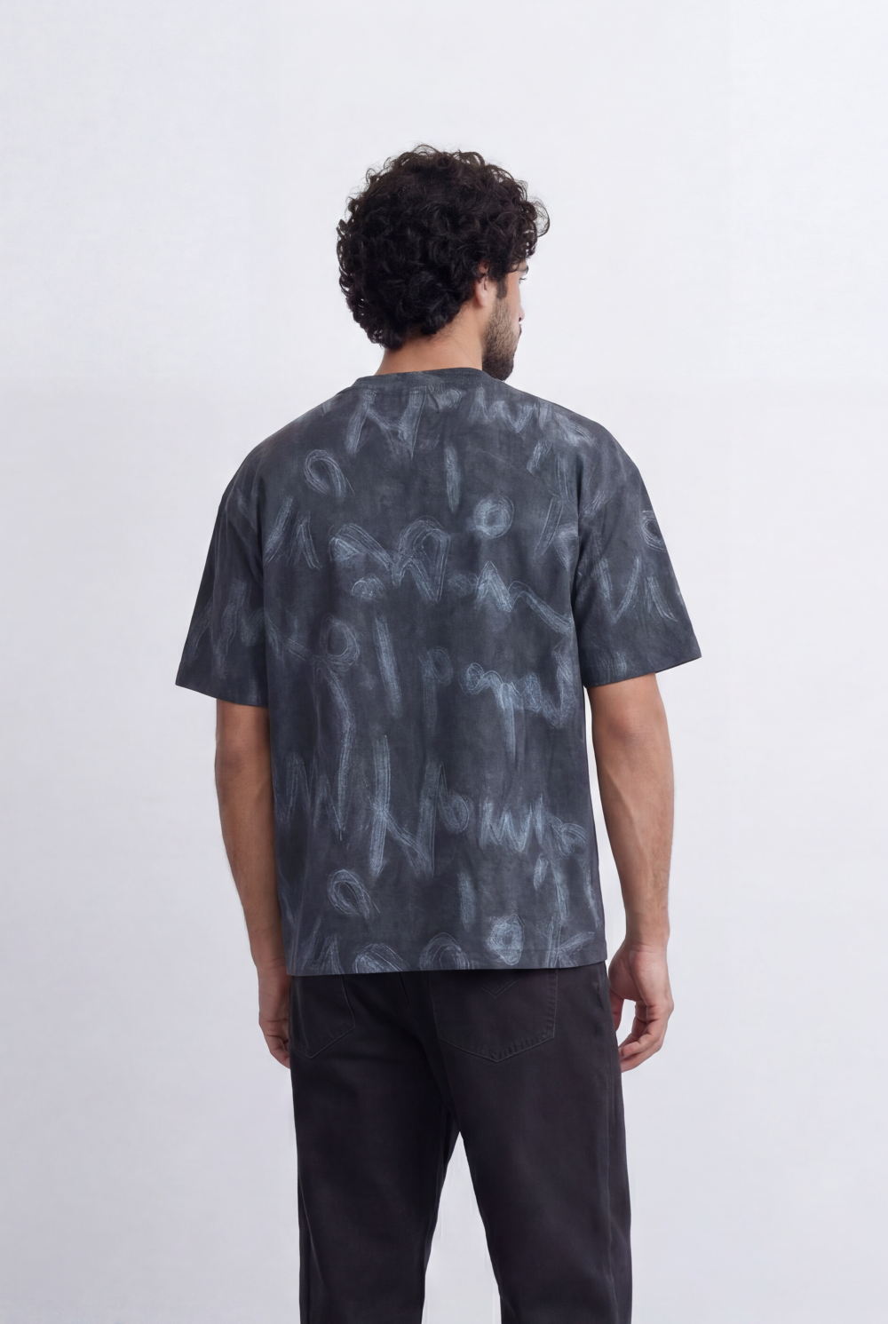 Men’s Tomato Store Graffiti Wash T-Shirt Handwritten Scribble Artwork All Over Sketch Effect Relaxed Street Fit