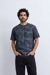 Men’s Tomato Store Graffiti Wash T-Shirt Handwritten Scribble Artwork All Over Sketch Effect Relaxed Street Fit