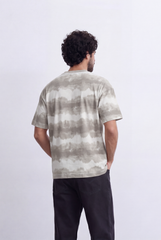 Men’s Tomato Store Tie Dye Stripe T-Shirt Blended Horizontal Wash Pattern Relaxed Shape