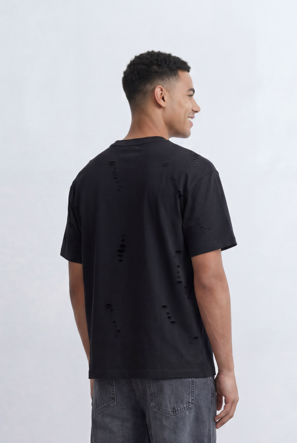 Men’s Tomato Store Distressed T-Shirt Subtle Ripped Details Relaxed Fit