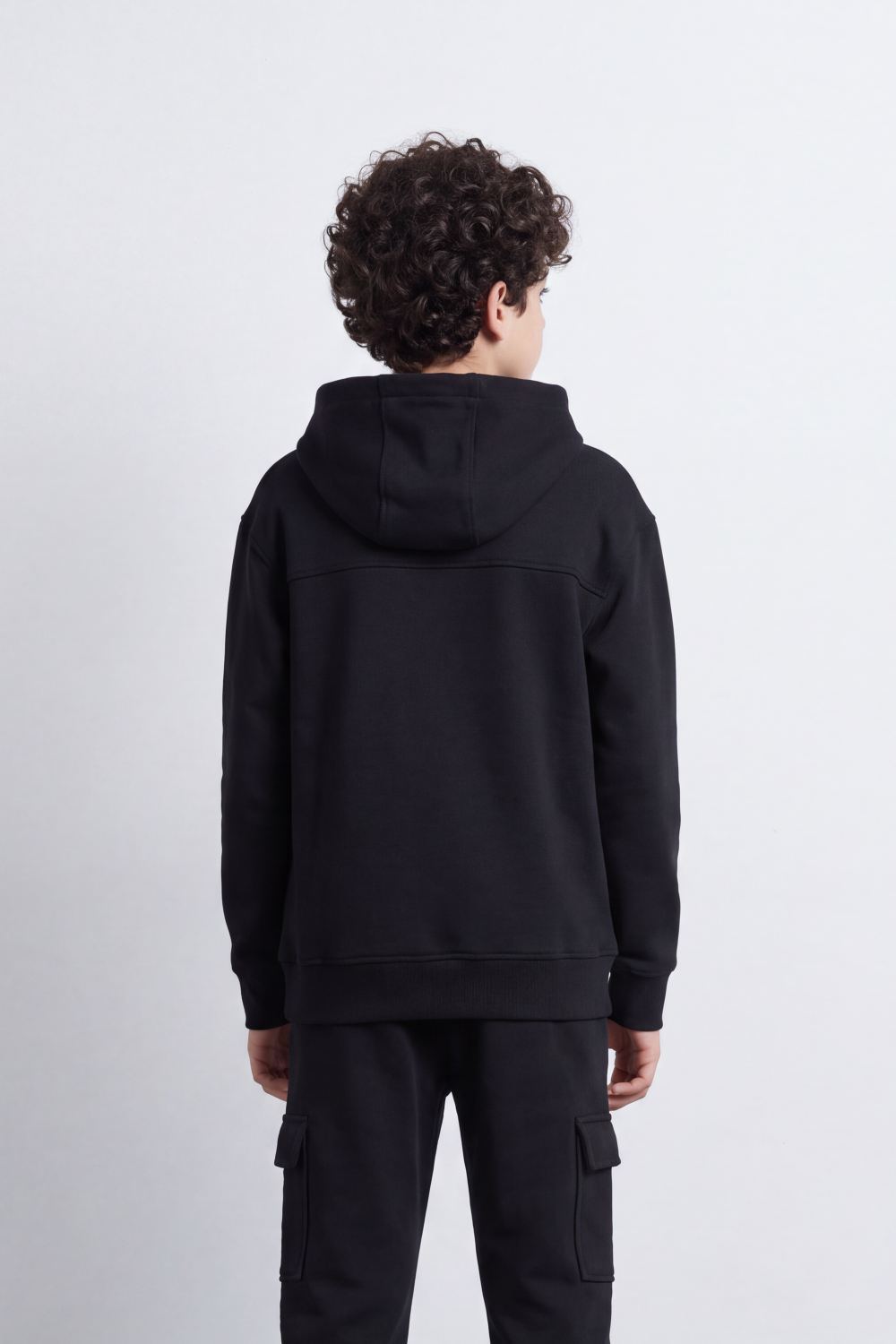 Boy's Tomato Store Melton Oversize Outfit Set Hooded Design Minimal Chest Emblem