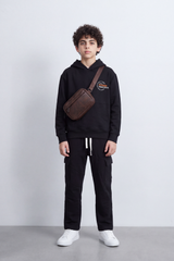 Boy's Tomato Store Melton Oversize Outfit Set Hooded Design Minimal Chest Emblem