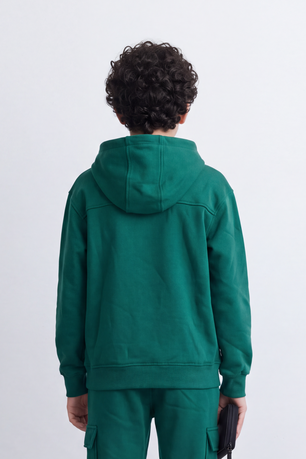 Boy's Tomato Store Melton Oversize Outfit Set Hooded Design Minimal Chest Emblem