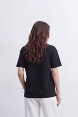 Women's Tomato Store  Graphic T-Shirt Lace-Inspired Chest Artwork Magic Slogan Detail