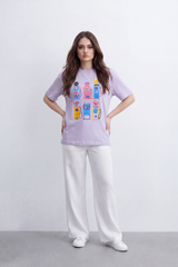 Women's Tomato Store  Graphic T-Shirt Colorful Fuel Pump Artwork Playful Retro Motif