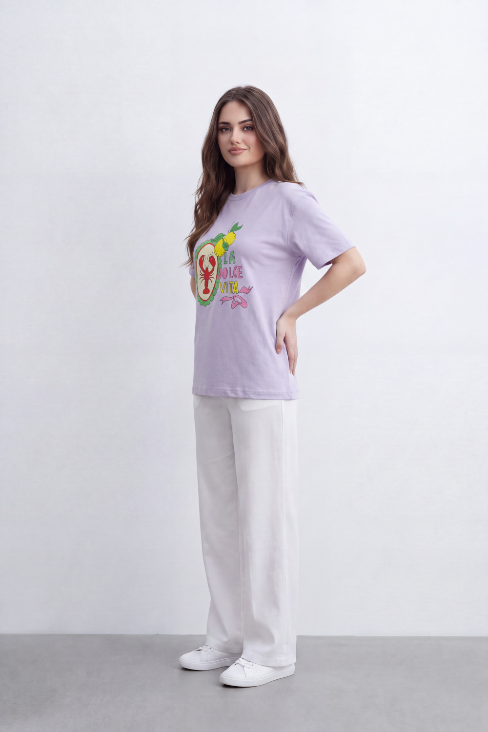 Women's Tomato Store Graphic T-Shirt La Dolce Vita Lemon And Lobster Artwork
