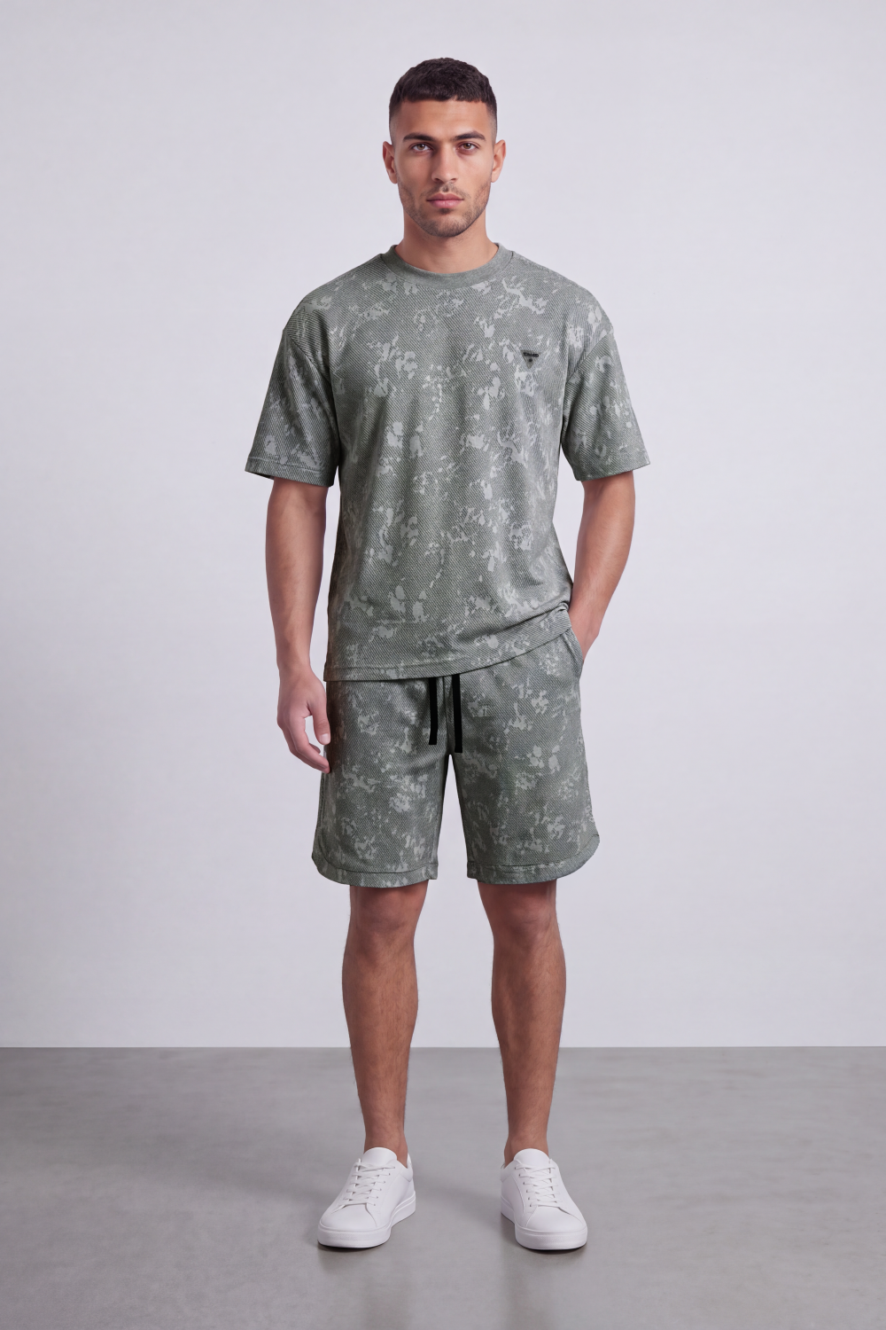 Men's Tomato Store Summer Textured Co-Ord Set Tonal Snakeskin Pattern Subtle Chest relaxed Fit