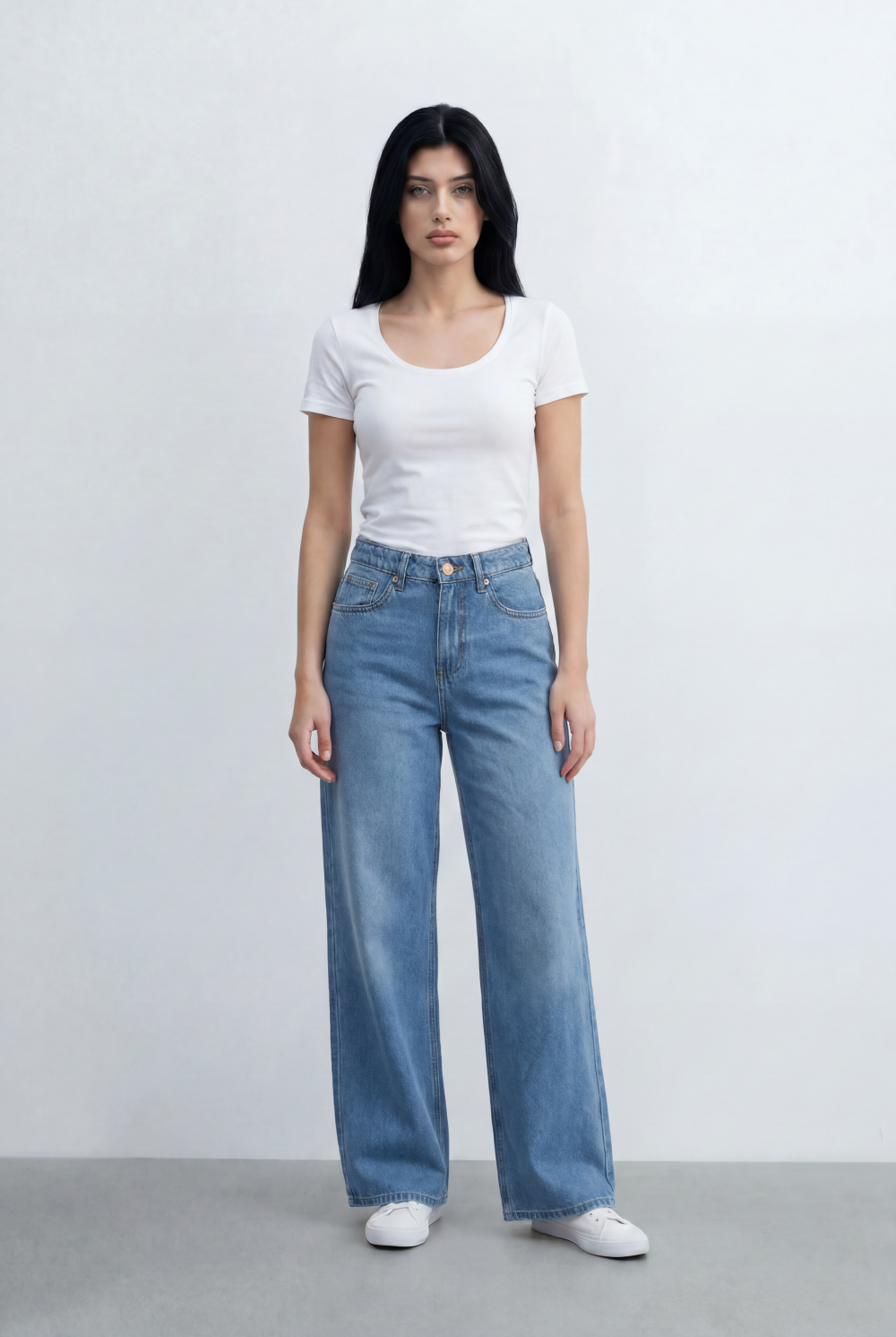 Women’s Tomato Store Soft Washed Finish Wide Leg Denim Pants