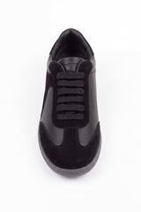 Women's Tomato Store Suede-Panel Sneakers Mixed-Texture Upper Lace-Up Design Contrast Rubber