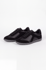 Women's Tomato Store Suede-Panel Sneakers Mixed-Texture Upper Lace-Up Design Contrast Rubber