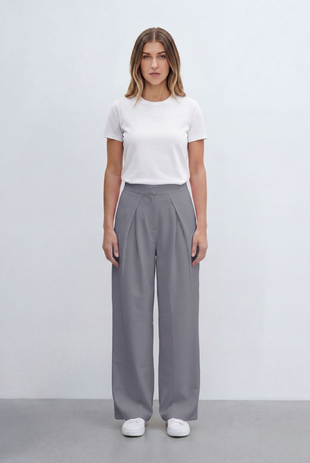 Women’s Tomato Store Tailored Basic Pants With Front Pleat Details Flowing Silhouette