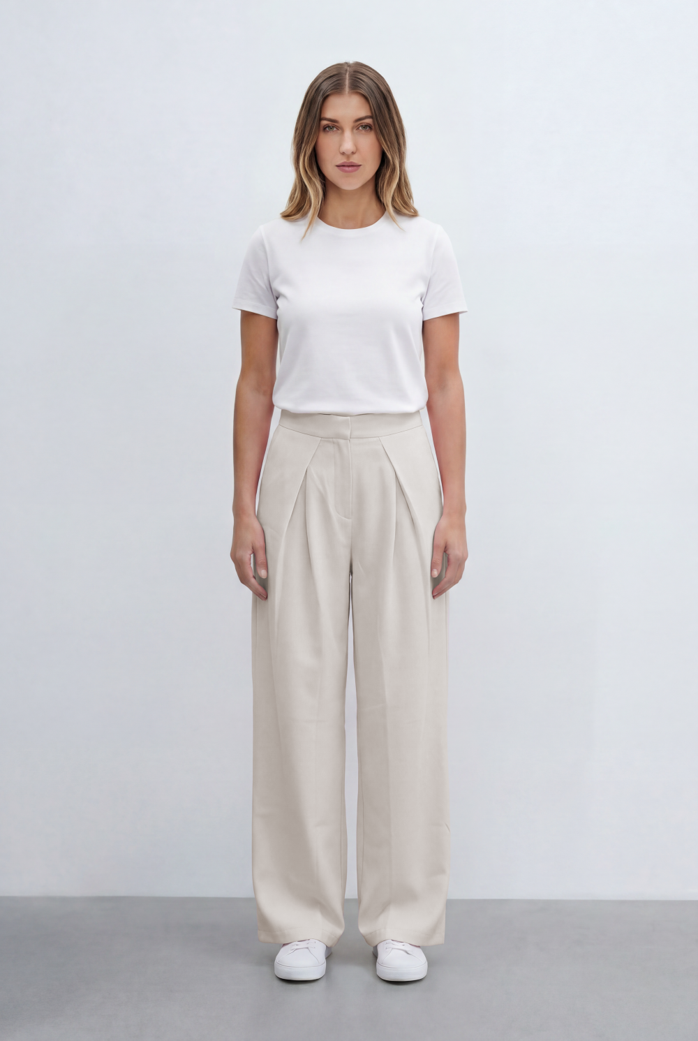 Women’s Tomato Store Tailored Basic Pants With Front Pleat Details Flowing Silhouette